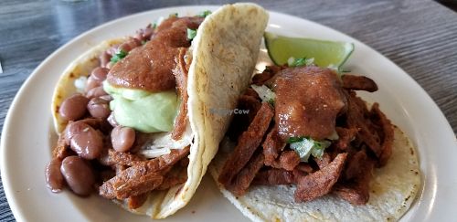 Vegan taco and vegan quesadilla at Mami Cheli's in Menlo Park