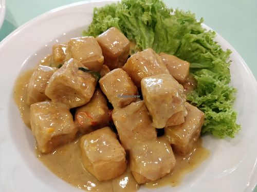 Salted Century egg tofu at Mother Earth 大地之素 in West Singapore