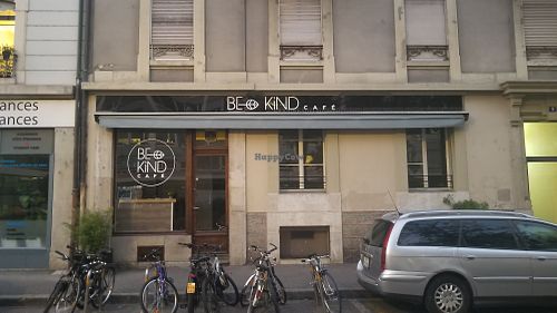 Outside at Be Kind Cafe in Geneva