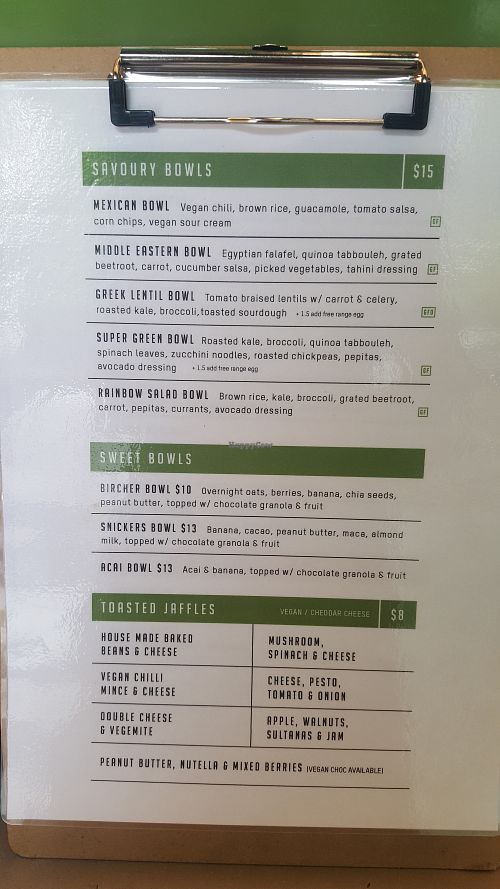 Mains menu at Little Green on Chapel in South Yarra