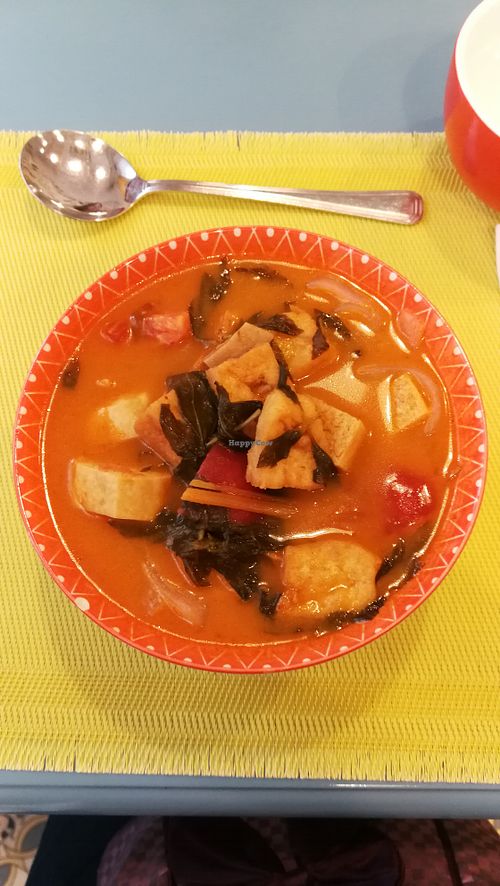 tom yam soup with konjac noodles. didn't taste much like tom yam but was quite tasty so I was happy :) at The V Club in Macau