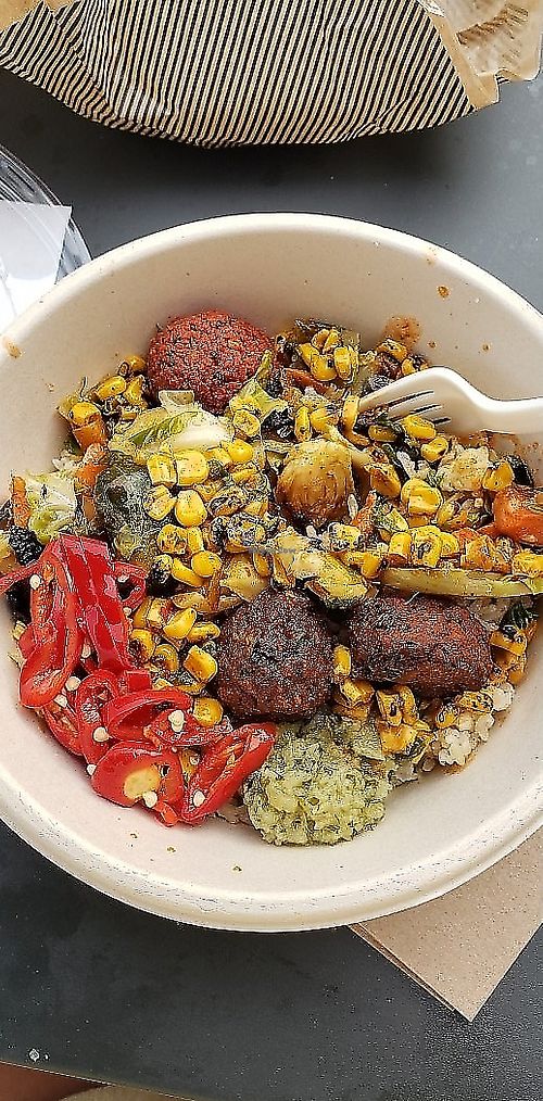 Falafel, veg mix, Hummus and eggplant dip at CAVA in Mclean