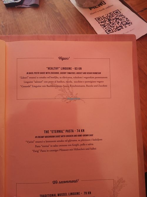 Vegan linguine at Konoba Andreja in Krk