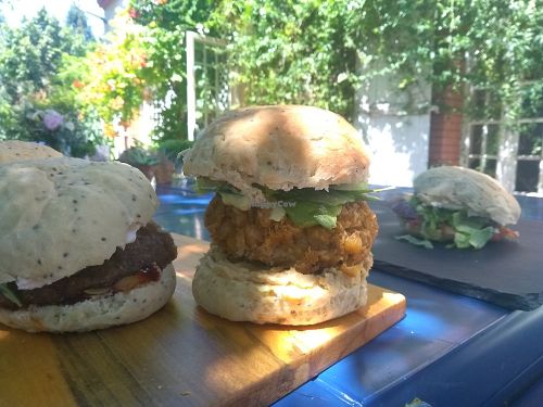 Chickpea steak burger at Des graines et du carton in Toulouse