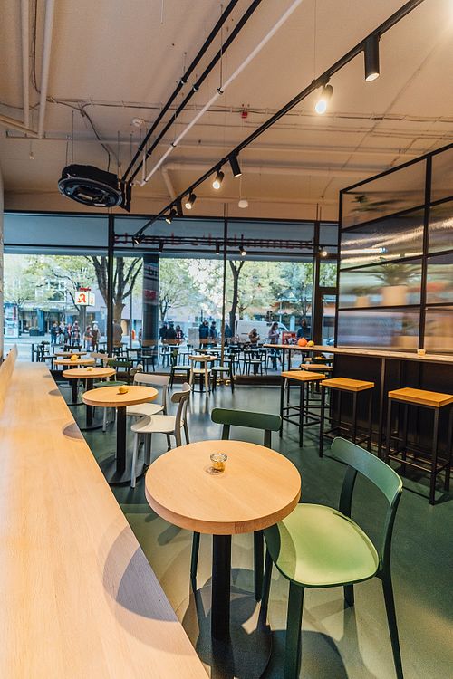 seating at Brammibal's Donuts - Potsdamer Platz in Berlin