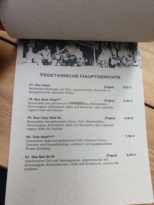 updated vegan menu at Viet Village in Leipzig