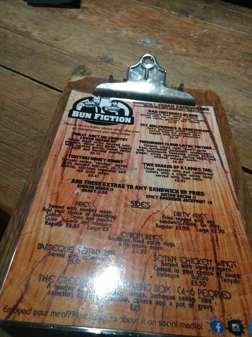 Menu at Bun Fiction - Pop Up in Bristol