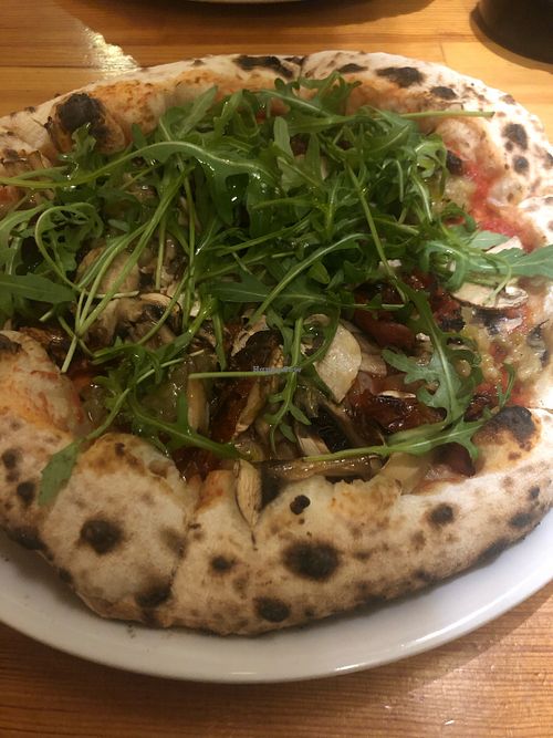 Vegan pizza at Majstor i Margarita in Belgrade