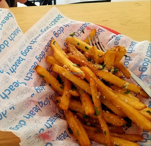 Vegan fries with truffle oil at Beach Dog in San Jose Del Cabo