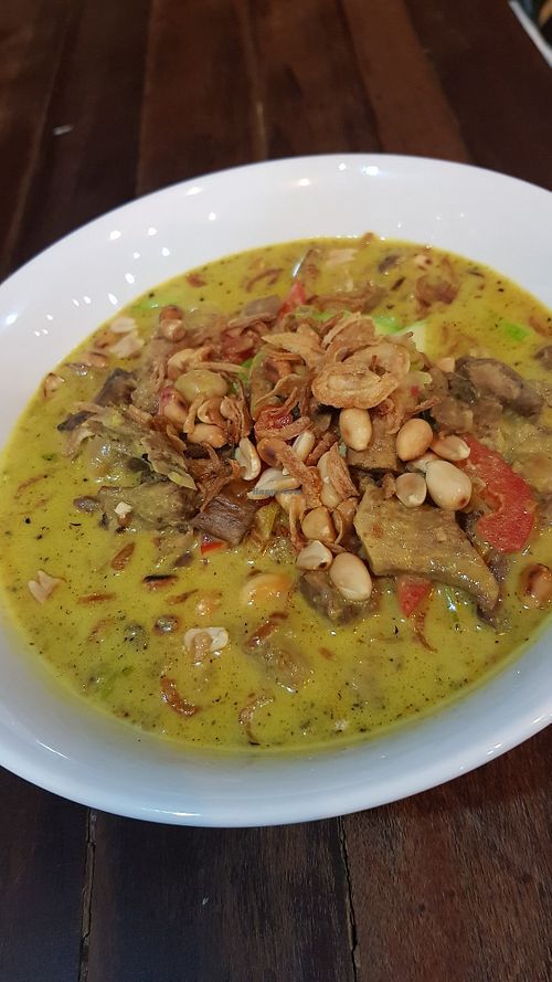 The Indo dish with meaty mushrooms. DELISH. at The Art Club - Koh Samui Hospital in Koh Samui