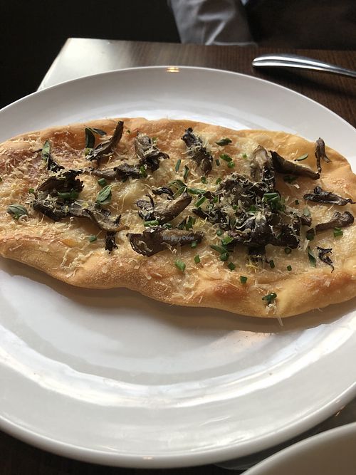 Maitake flatbread at Sans in Brooklyn