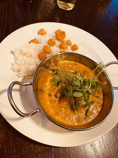 Thai Curry (medium spice apparently but I found it very hot) at The Crown Inn in Droitwich