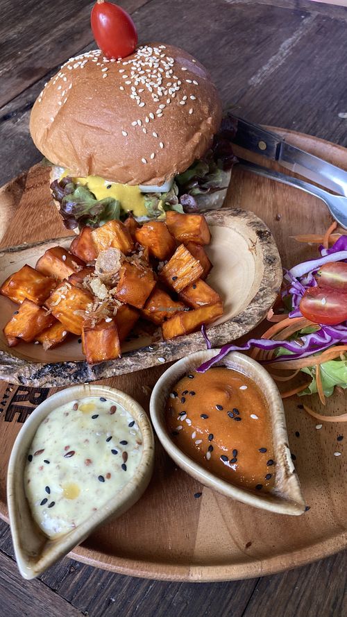 Burger!  at Pure Vegan Heaven in Koh Samui
