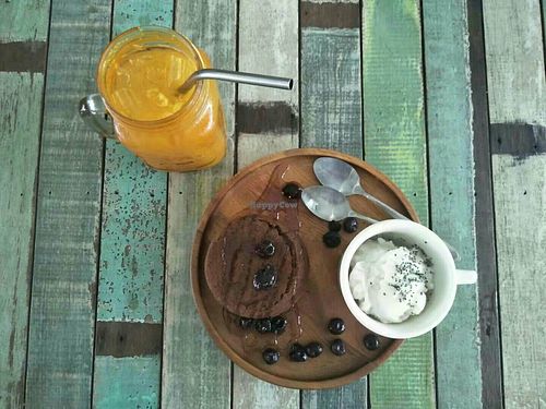 Sticky toffee pudding, coconut ice cream. at Pure Vegan Heaven in Koh Samui