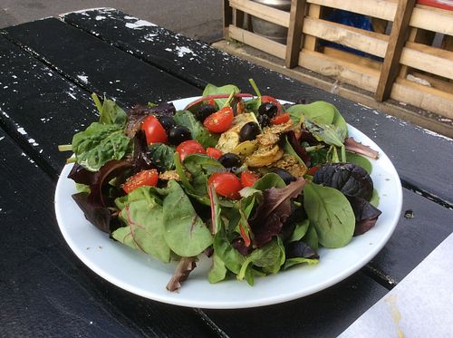 My very tasty salad at Saint Pizza in East London