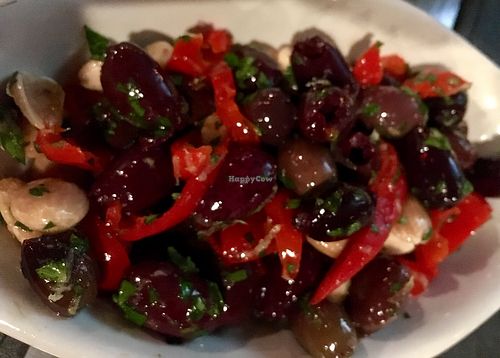 Marinated olives and Marcona almonds.  at Our Harvest in Fenwick Island