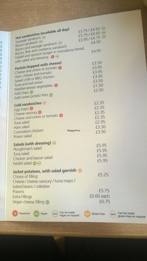 Vegan options  at Rising Sun Countryside Centre Cafe in Newcastle Upon Tyne