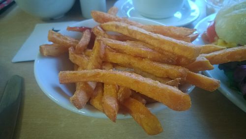 Sweet potato fries  at Rising Sun Countryside Centre Cafe in Newcastle Upon Tyne