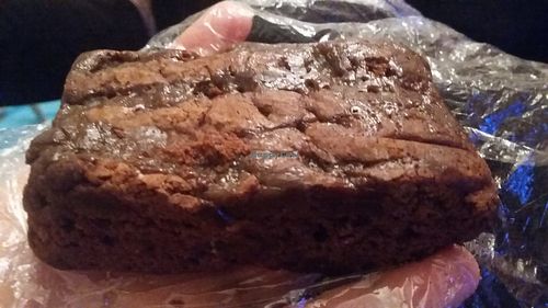 Vegan brownie at Rising Sun Countryside Centre Cafe in Newcastle Upon Tyne