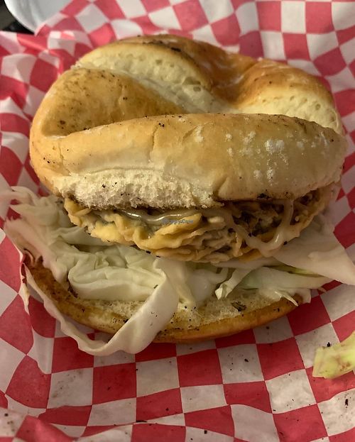 Chick'n fried steak sandwich at Blue Sage Vegan Bistro in Little Rock