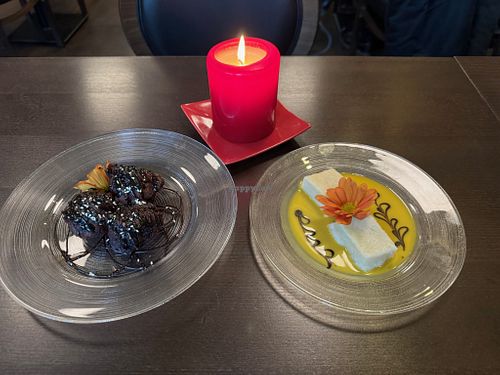 Chocolate-banana fritters and coconut cakes at Dapur in Zurich