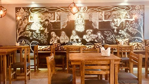 Inside the restaurant  at 1944 Vegan Coffe in Mexico City