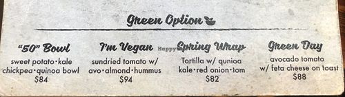 Vegan Options.   at Why 50 in Hong Kong Island