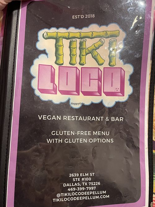 Menu  at Tiki Loco in Dallas