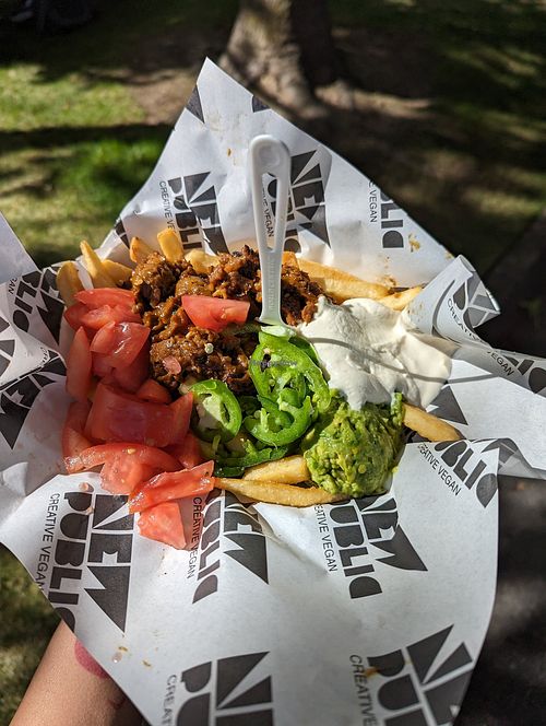Asada fries (VegFest special) at New Public - Food Truck in Bellingham