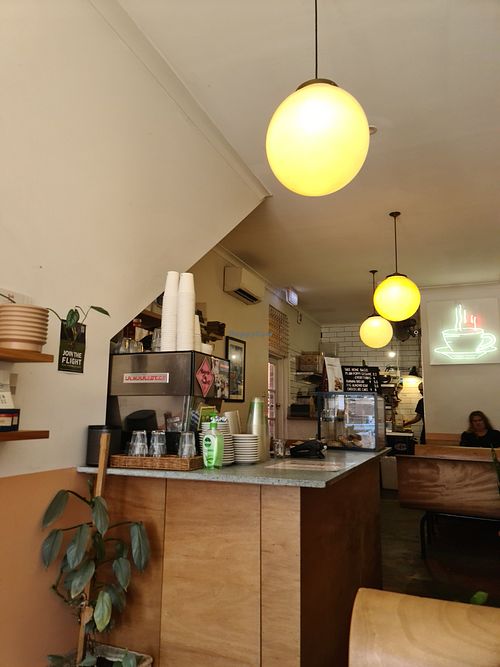Inside seating at Zen Arcade Cafe in Preston