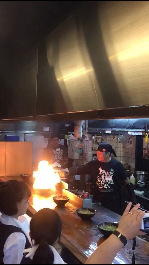 Ramen on Fire ?  at Men Baka Ichidai Fire Ramen in Kyoto