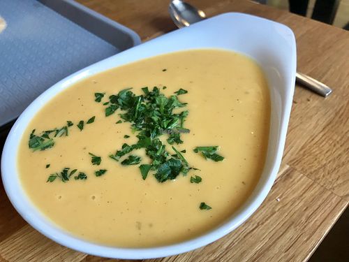 Sweet potato soup at Jelo in Weimar