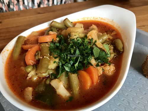Vegetable soup at Jelo in Weimar