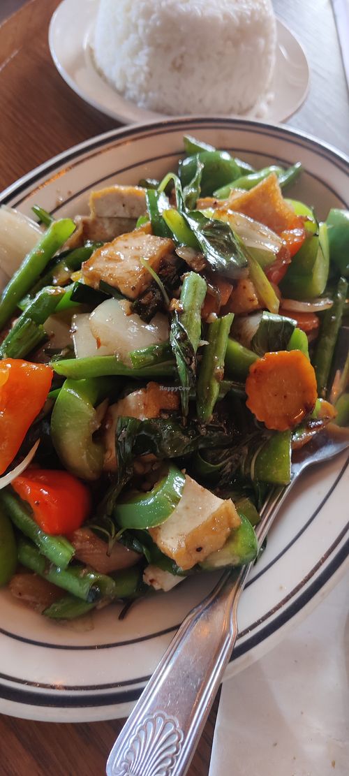 Pad Ka pow with tofu at Sab Lai Thai Kitchen in San Diego