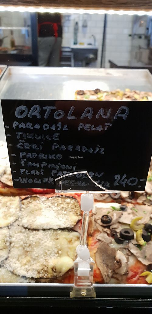 Ortolana is the vegan pizza.  at Pizzagram in Belgrade
