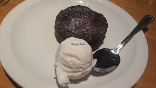 Rhubarb Pudding with vegan Ice-cream at Fleeting Brook in Caterham