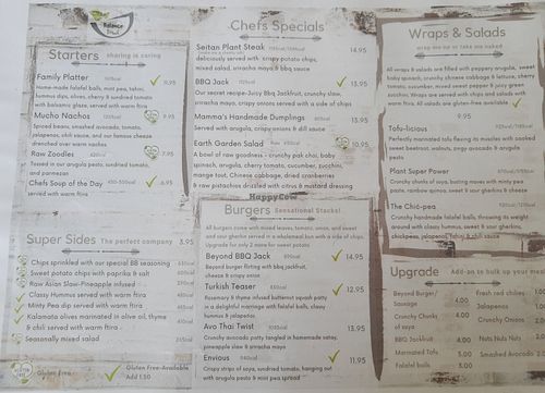Updated menu at Balance Bowl in Gzira