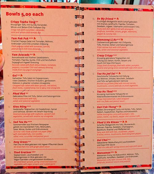 Menu page at li.ke at li.ke in Berlin