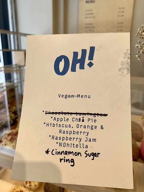 Vegan options  at Oh Donuts & Coffee in Belfast