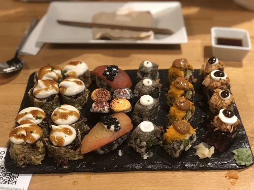 Sushi table   at Roots & Rolls in Barcelona