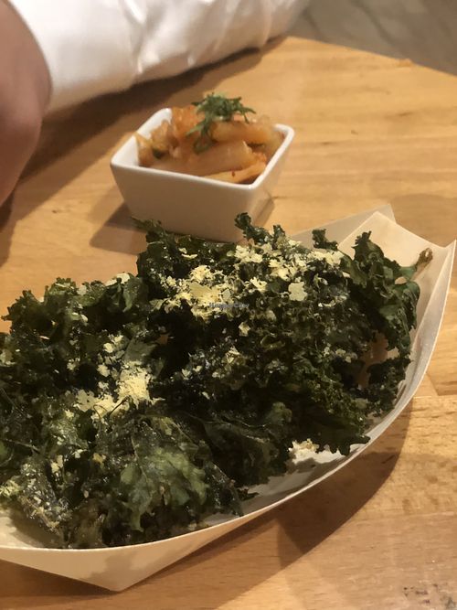 Kale chips   at Roots & Rolls in Barcelona