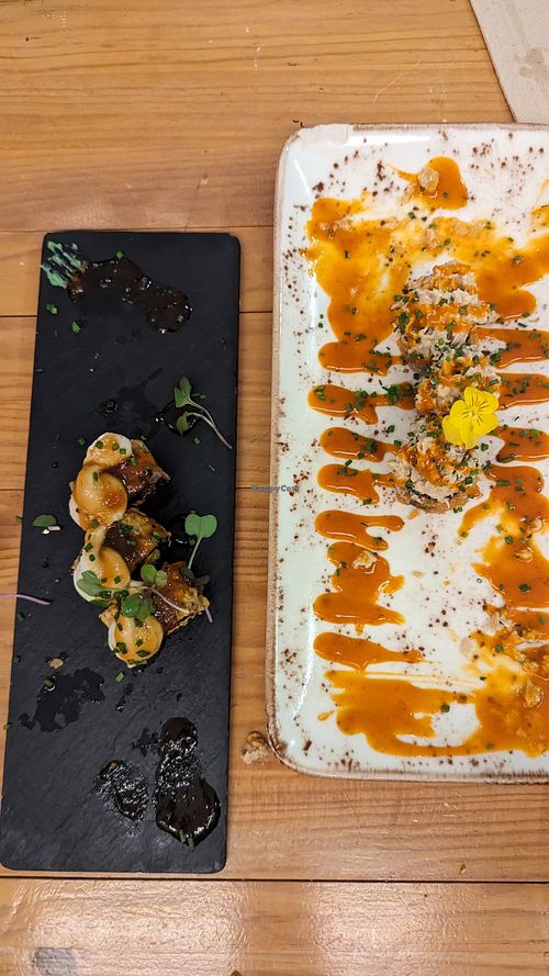 Say Cheese and Geisha sushi rolls (left to right) at Roots & Rolls in Barcelona