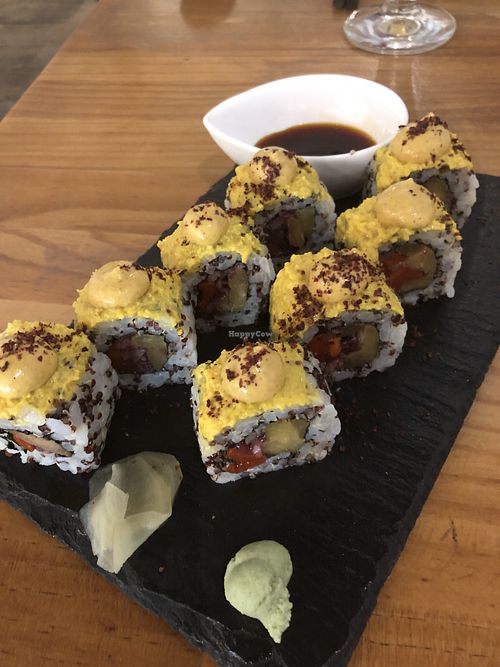 Chickpea sushi at Roots & Rolls in Barcelona