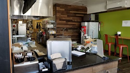Front counter (kitchen in the background at ChickPeas Kitchen in Woodland