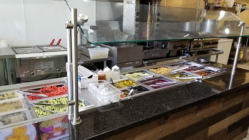 Salad bar at ChickPeas Kitchen in Woodland