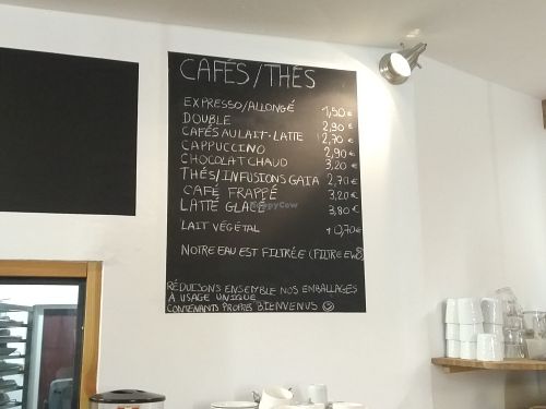 Drink Prices  at Les Frères Chapelier - Boulangerie Artisanale Bio in Toulouse