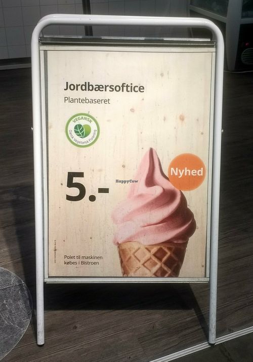 Vegan Ice Cream Sign at IKEA in Odense