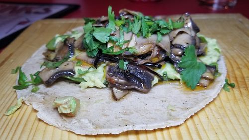 Taco with mushrooms and avocado at Laka Laka  in Tijuana