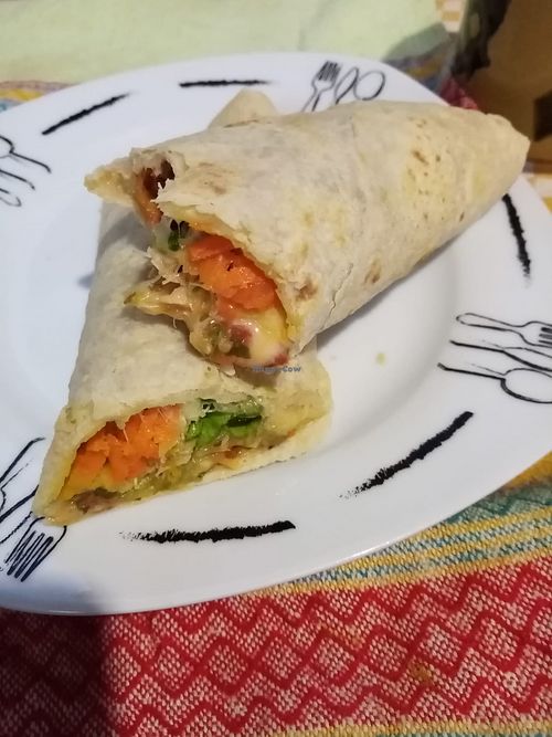 vegan cheese wrap at Rojo Tomate in San Cristobal De Las Casas