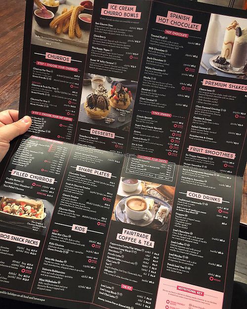 Menu  at San Churro in Shailer Park